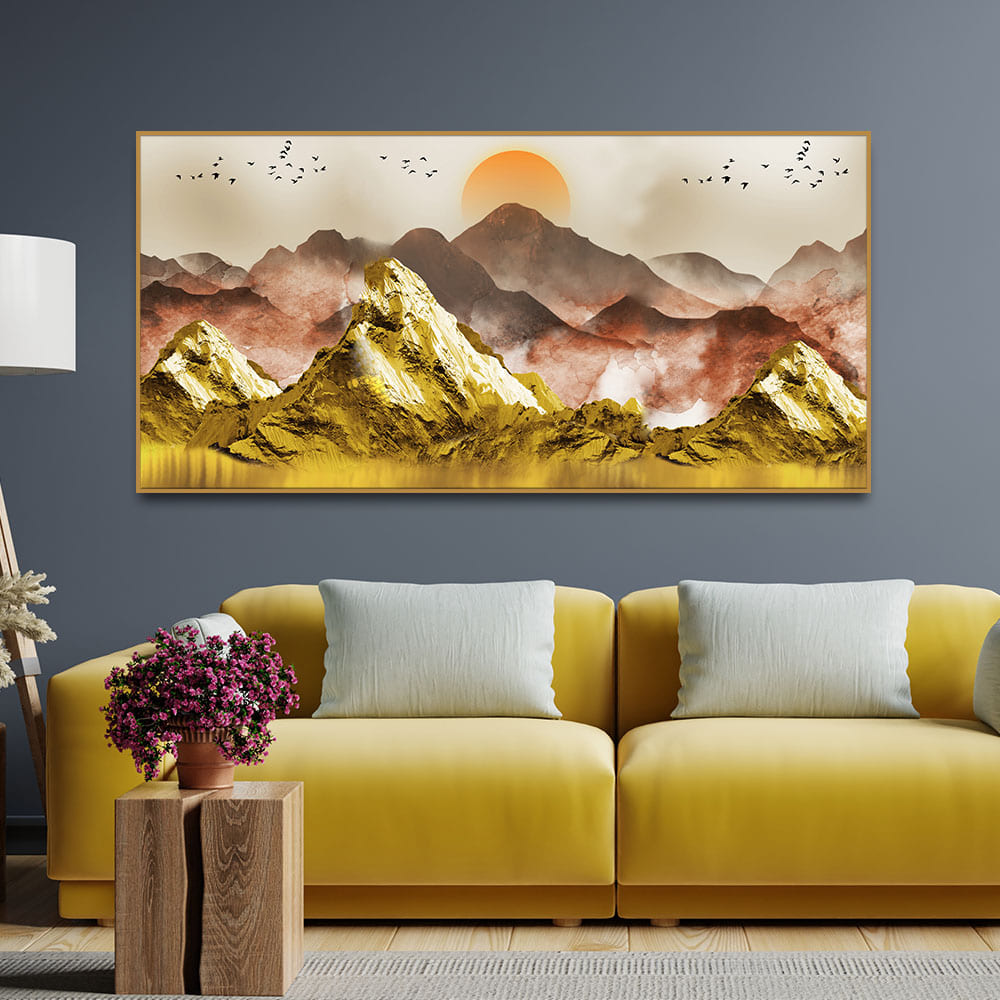 Golden mountain painting