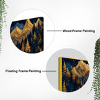 Golden Pine Forest and Mountains Beneath the Full Moon 3D Canvas Wall Painting
