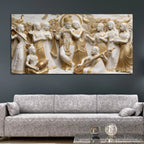 Golden Radha Krishna Divine Harmony 3D Canvas Wall Painting