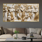Golden Radha Krishna Divine Harmony 3D Canvas Wall Painting