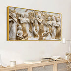 Golden Radha Krishna Divine Harmony 3D Canvas Wall Painting