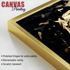 Golden Running Horse Abstract Canvas Painting for Home & Office Decor
