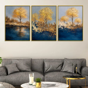 golden-serenity-trees-metal-floating-frame-crystal-wall-painting-set-of-3