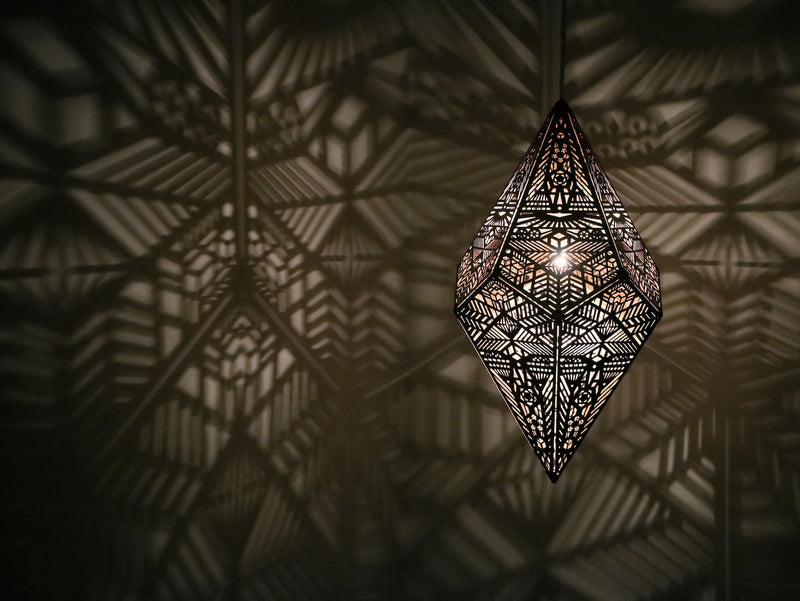 Golden Shadow Casting Hanging Lamp