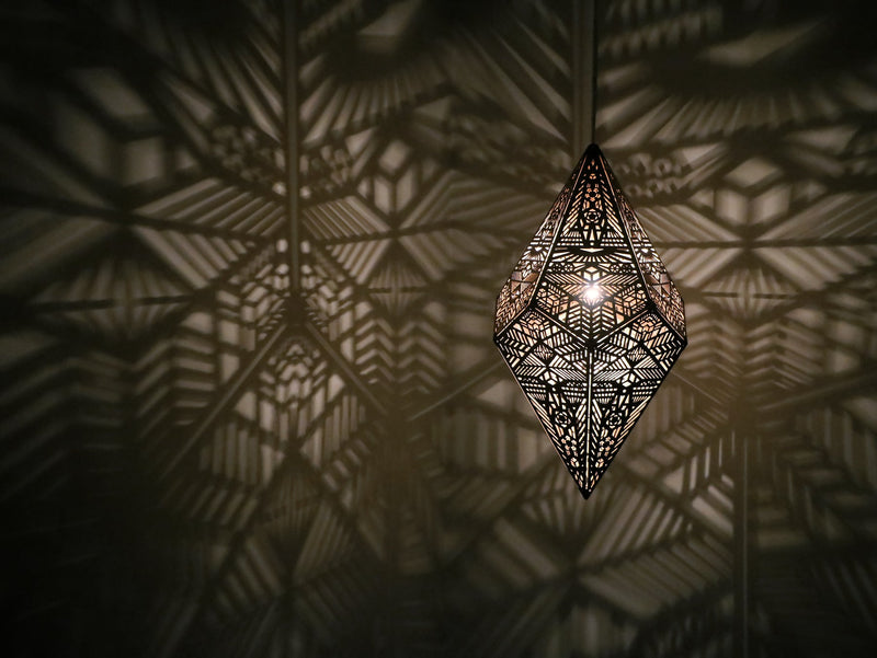 Golden Shadow Casting Hanging Lamp