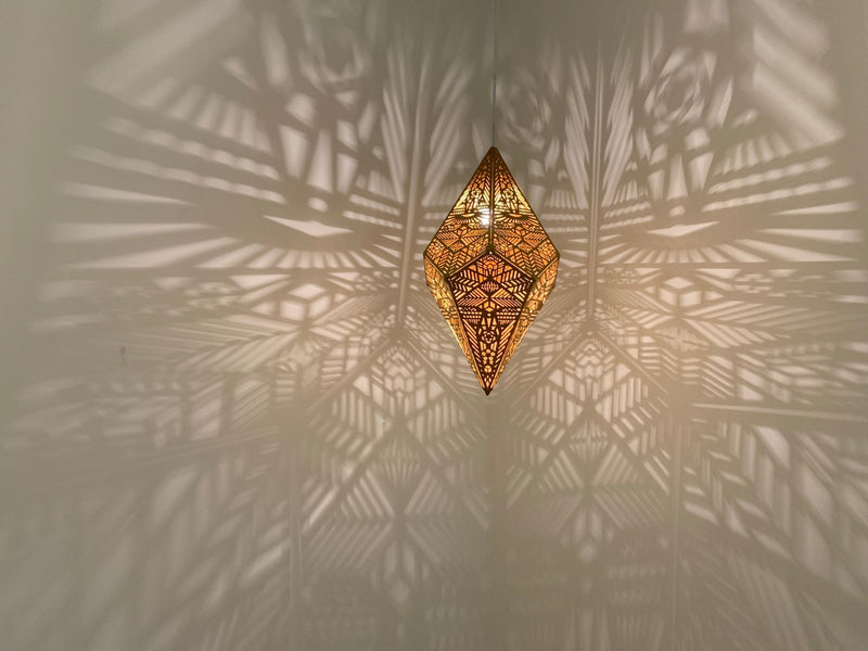 Golden Shadow Casting Hanging Lamp