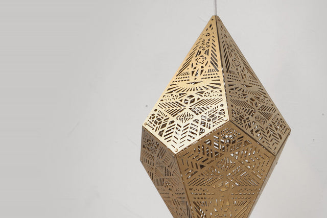 Golden Shadow Casting Hanging Lamp