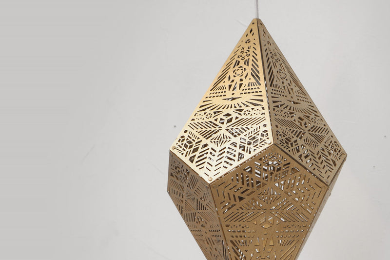 Golden Shadow Casting Hanging Lamp