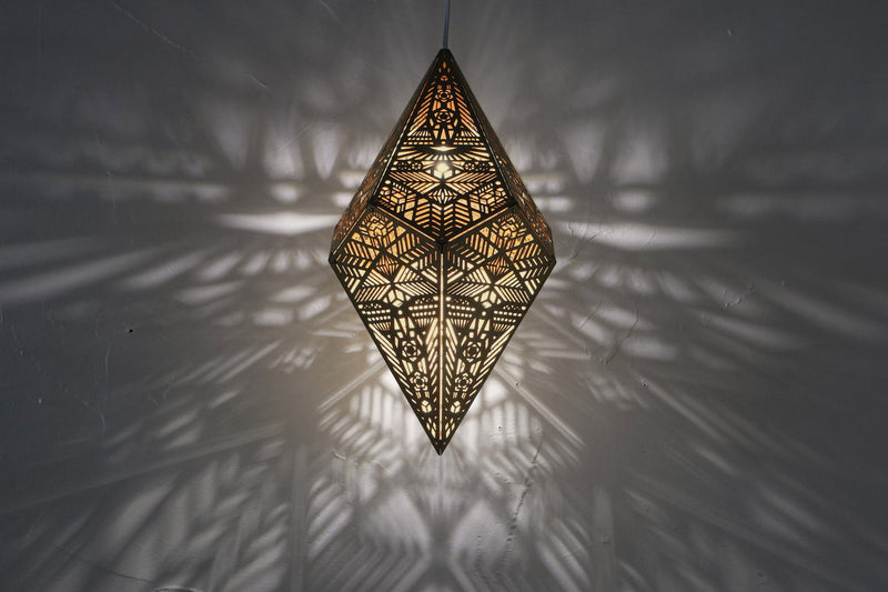 Golden Shadow Casting Hanging Lamp