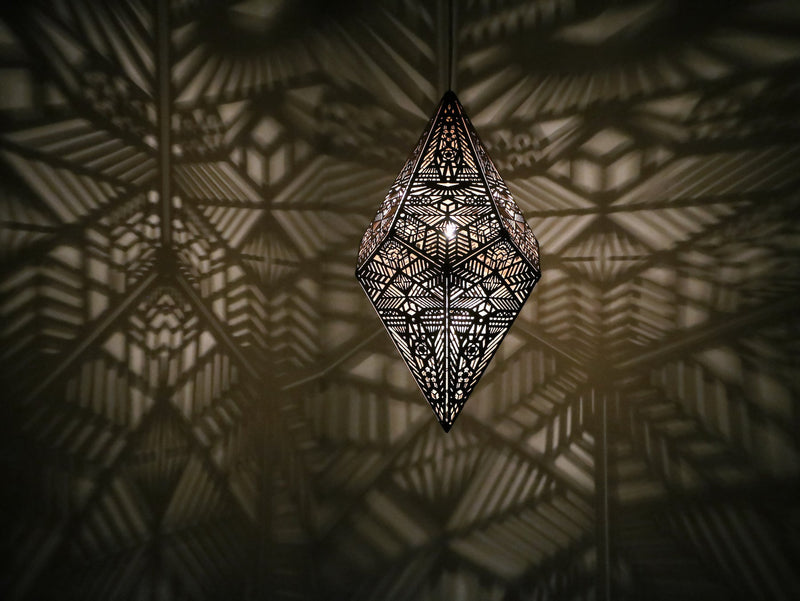 Golden Shadow Casting Hanging Lamp