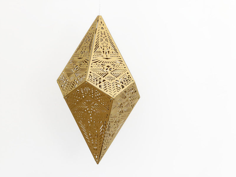 Golden Shadow Casting Hanging Lamp