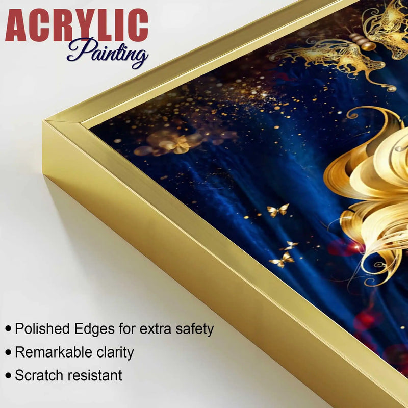 Golden Sparkle Butterflies Acrylic Painting Set of 3