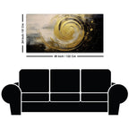 Golden Spiral Abstract Canvas Painting for Modern Home Décor