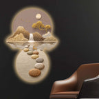 Golden Stepping Stones Landscape Premium Crystal Glass Backlit LED Painting