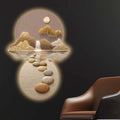 Golden Stepping Stones Landscape Premium Crystal Glass Backlit LED Wall Art
