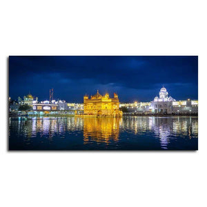 Golden Temple in Evening Canvas Wall Painting