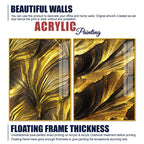 Golden Texture Acrylic Floating Wall Painting Set of 2
