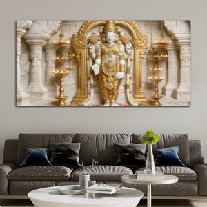 Golden Tirupati Balaji 3D Canvas Wall Painting