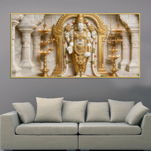 Golden Tirupati Balaji 3D Canvas Wall Painting