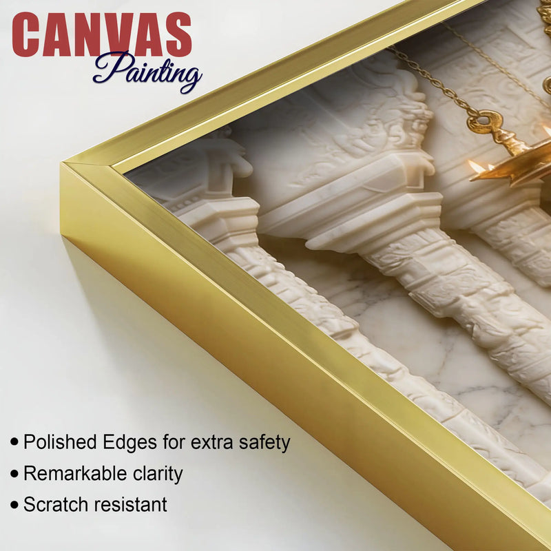 Golden Tirupati Balaji 3D Canvas Wall Painting