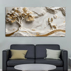 Golden Tree of Life and Majestic White Deer 3D Canvas Wall Painting