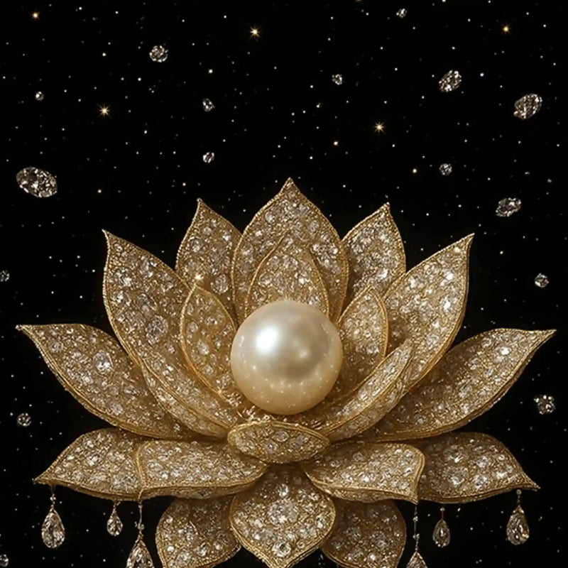 Golden Tree of Life, Divine Lotus & Royal Peacock Floating Frame Crystal Wall Painting Set of 3