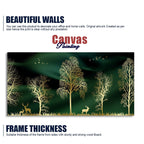 Golden Trees and Deer Modern Art Premium Wall Painting