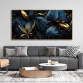 Golden tropical leaves painting