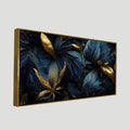 Leaf pattern gold canvas art