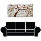Golden White Cherry Blossom Tree Premium 3D Canvas Wall Painting