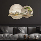 Golden Wilderness Reflection Premium Crystal Glass Backlit LED Painting