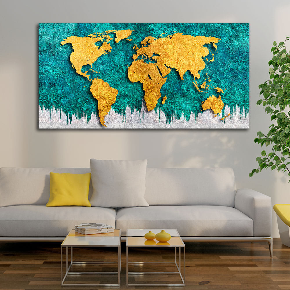 World Map Wall Painting