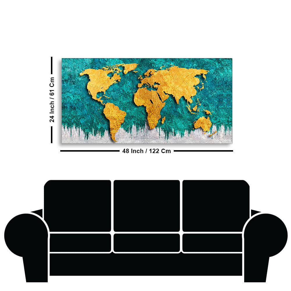 Home Decor Map Painting