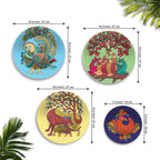 Gond Artwork Premium Wall Plates Painting Set of Four