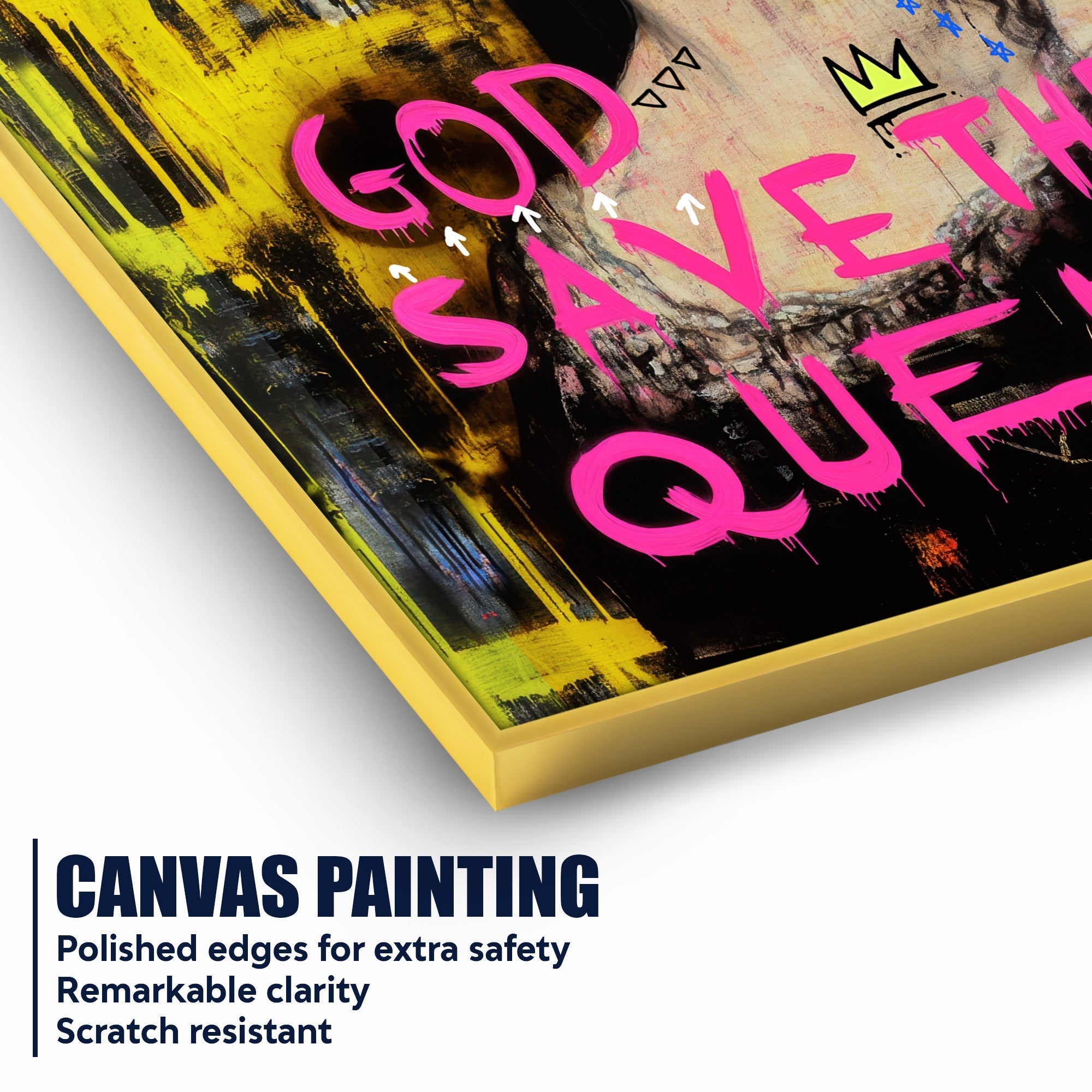 Good Save the Queen Cotton Canvas Wall Painting