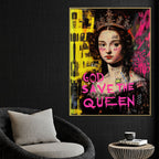 Good Save the Queen Cotton Canvas Wall Painting