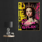 Good Save the Queen Cotton Canvas Wall Painting
