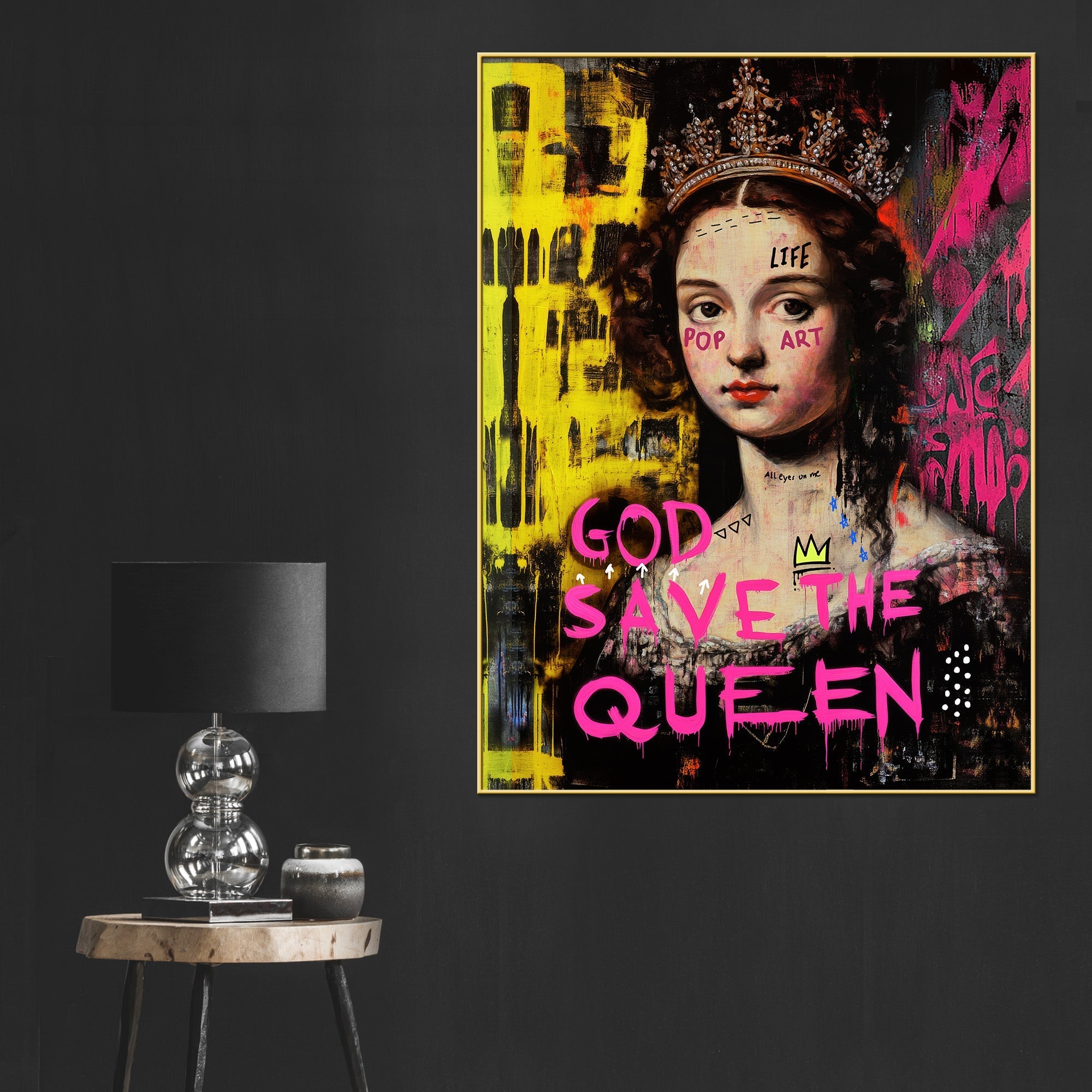 Good Save the Queen Cotton Canvas Wall Painting