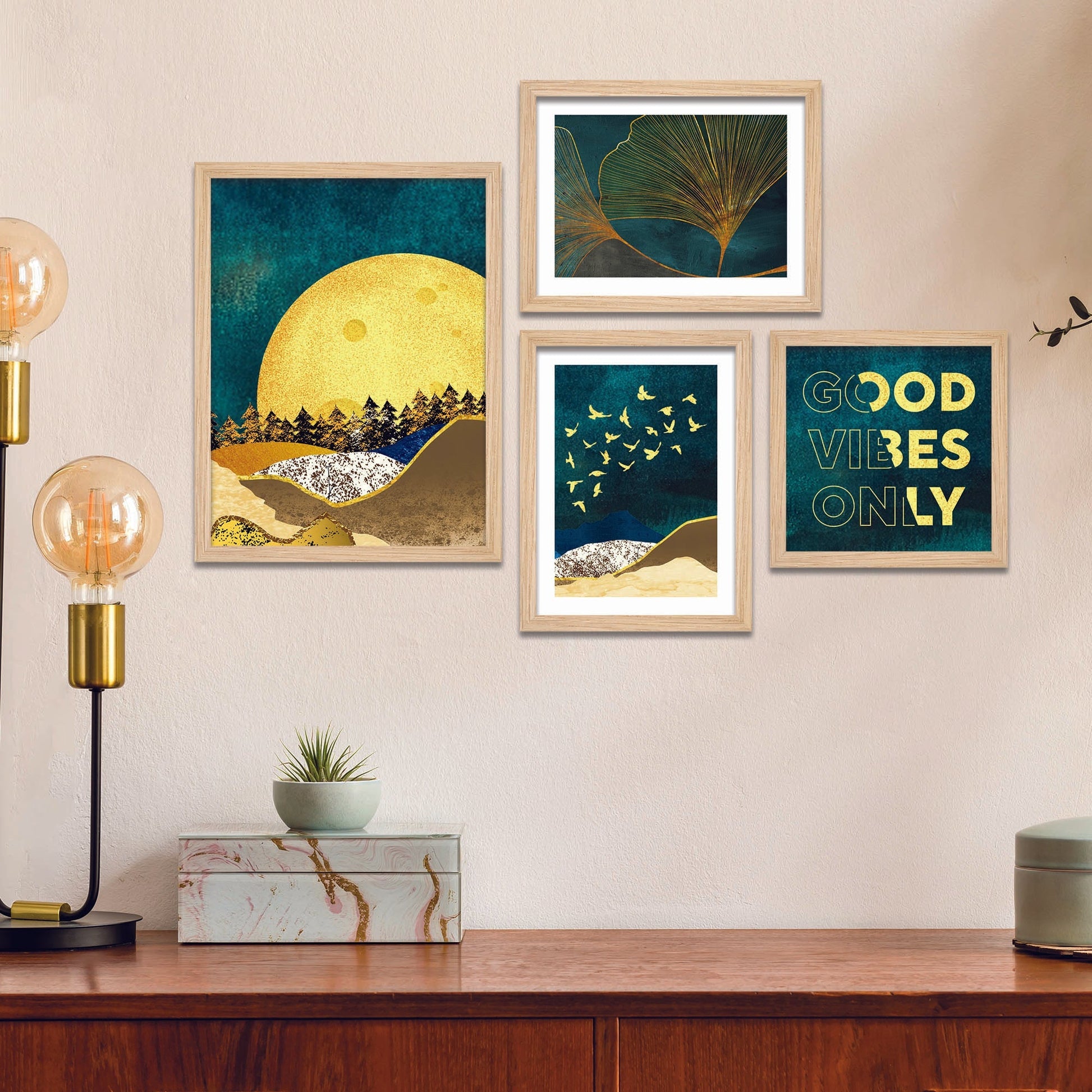 Good Vibe Only Nature Vibes Wall Frame Set of Four