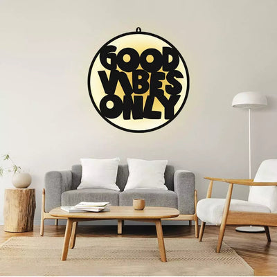 Good Vibes Only LED Wall Art Light for Positive Wall Decor