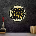 Good Vibes Only LED Wall Art Light for Positive Wall Decor