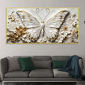 Gorgeous Butterfly in Golden Floral Garden 3D Canvas Wall Painting