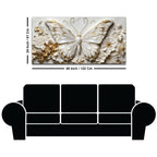 Gorgeous Butterfly in Golden Floral Garden 3D Canvas Wall Painting