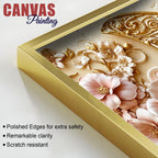 Graceful Butterfly Among Pink Flowers Premium 3D Canvas Wall Painting