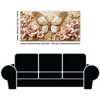 Graceful Butterfly Among Pink Flowers Premium 3D Canvas Wall Painting