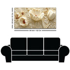 Graceful Ivory Flowers and Tulips 3D Canvas Wall Painting