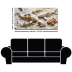 Graceful Koi Fish in Serene Waters 3D Canvas Wall Painting