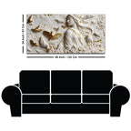 Graceful Lady Surrounded by Golden & White Doves 3D Canvas Wall Painting