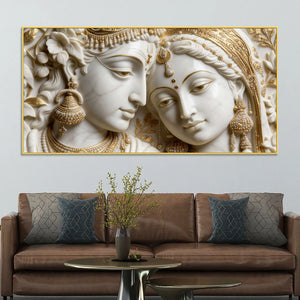Graceful Radha Krishna 3D Canvas Wall Painting