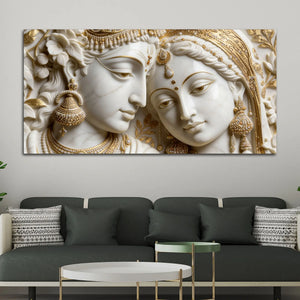 Graceful Radha Krishna 3D Canvas Wall Painting